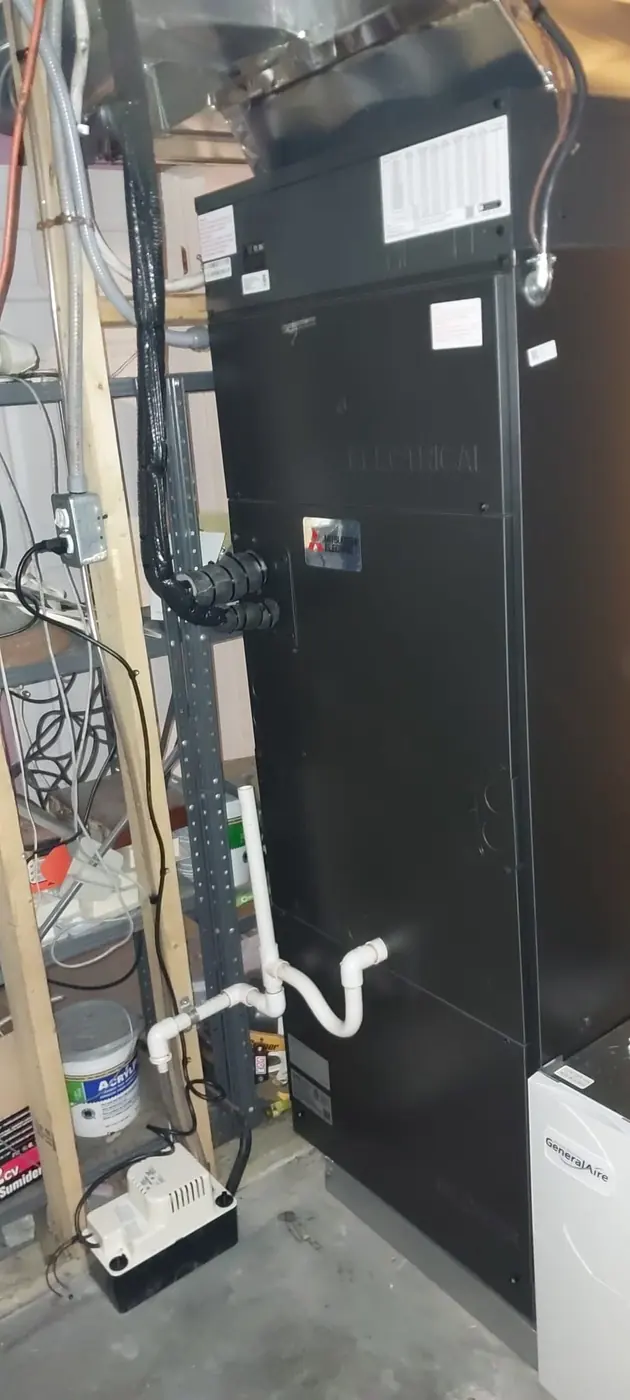Mitsubishi ZUBA air handler installed in an Ottawa-area home
