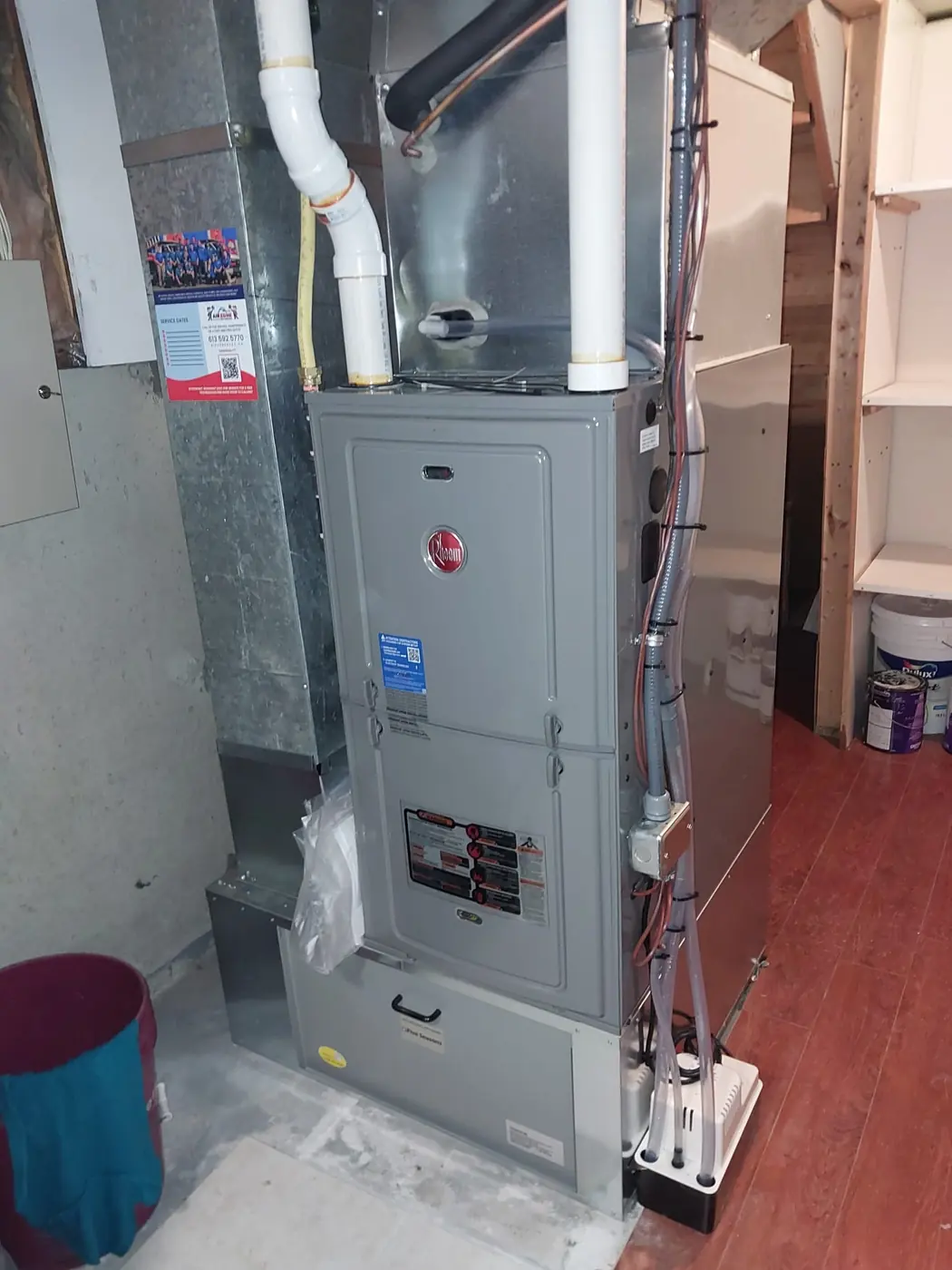 Rheem furnace paired with a cold-climate heat pump in Barrhaven